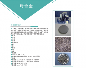 直拉單晶，多晶鑄錠摻雜用高純度母合金